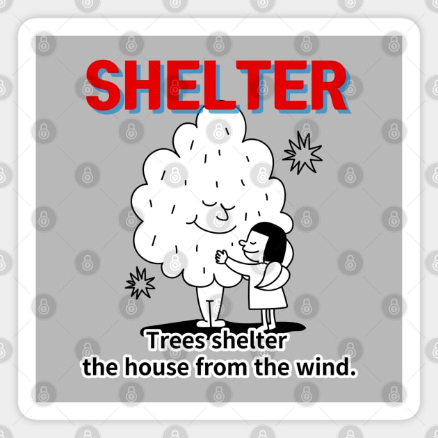 shelter ,Trees shelter  the house from the wind. Magnet by zzzozzo